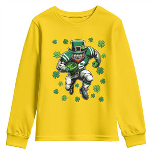 Leprechaun Football Dabbing Pose Youth Sweatshirt Lucky Irish Gift TS12 Daisy Print Your Wear