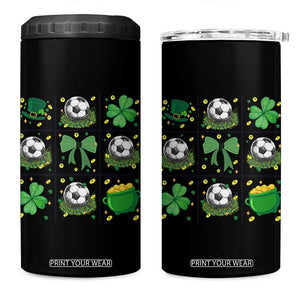 St Patricks Day Soccer 4 in 1 Can Cooler Tumbler Irish Pride Gift TS12 One Size: 16 oz Black Print Your Wear