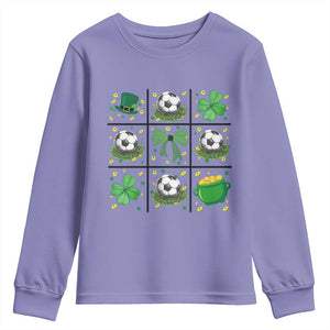 St Patricks Day Soccer Youth Sweatshirt Irish Pride Gift TS12 Violet Print Your Wear