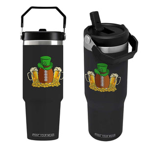 Funny Leprechaun Hat American Football Flip Straw Tumbler TS12 One Size: 30 oz Black Print Your Wear