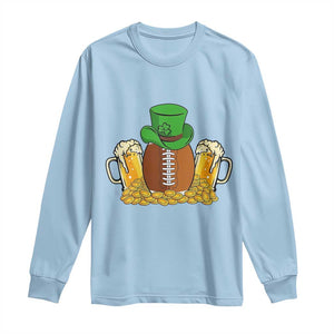 Funny Leprechaun Hat American Football Long Sleeve Shirt TS12 Light Blue Print Your Wear