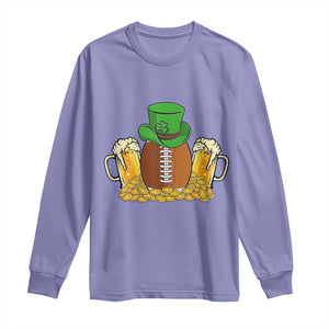 Funny Leprechaun Hat American Football Long Sleeve Shirt TS12 Violet Print Your Wear