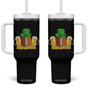 Funny Leprechaun Hat American Football Tumbler With Handle TS12 One Size: 40 oz Black Print Your Wear
