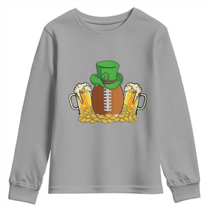 Funny Leprechaun Hat American Football Youth Sweatshirt TS12 Sport Gray Print Your Wear