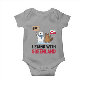 I Stand With Greenland Baby Onesie Anti Authoritarian Political Gag Gift TS12 Sport Gray Print Your Wear