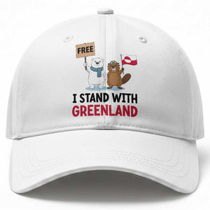 I Stand With Greenland Baseball Cap Anti Authoritarian Political Gag Gift TS12 Print Your Wear