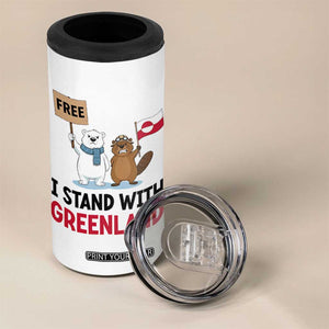 I Stand With Greenland 4 in 1 Can Cooler Tumbler Anti Authoritarian Political Gag Gift TS12 Print Your Wear