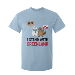 I Stand With Greenland T Shirt For Kid Anti Authoritarian Political Gag Gift TS12 Light Blue Print Your Wear