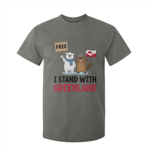 I Stand With Greenland T Shirt For Kid Anti Authoritarian Political Gag Gift TS12 Military Green Print Your Wear