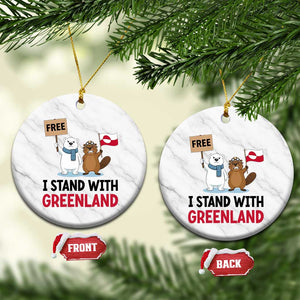 I Stand With Greenland Ceramic Ornament Anti Authoritarian Political Gag Gift TS12 1pc White Marble Print Your Wear