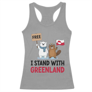 I Stand With Greenland Racerback Tank Top Anti Authoritarian Political Gag Gift TS12 Sport Gray Print Your Wear