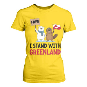 I Stand With Greenland T Shirt For Women Anti Authoritarian Political Gag Gift TS12 Daisy Print Your Wear