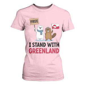I Stand With Greenland T Shirt For Women Anti Authoritarian Political Gag Gift TS12 Light Pink Print Your Wear