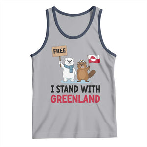 I Stand With Greenland Tank Top Anti Authoritarian Political Gag Gift TS12 Athletic Heather Navy Print Your Wear