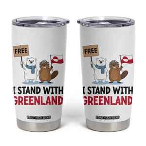 I Stand With Greenland Tumbler Cup Anti Authoritarian Political Gag Gift TS12 White Print Your Wear