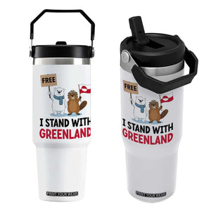 I Stand With Greenland Flip Straw Tumbler Anti Authoritarian Political Gag Gift TS12 One Size: 30 oz White Print Your Wear