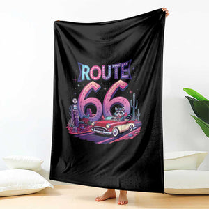 Route Highway 66 Americana Adventure Throw Blanket Cute Raccoon Driving Car TS12 Print Your Wear