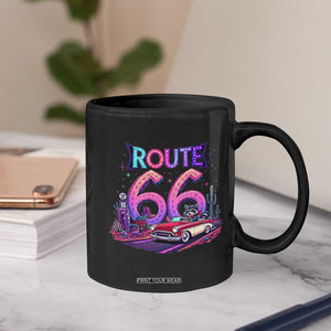 Route Highway 66 Americana Adventure Coffee Mug Cute Raccoon Driving Car TS12 Print Your Wear