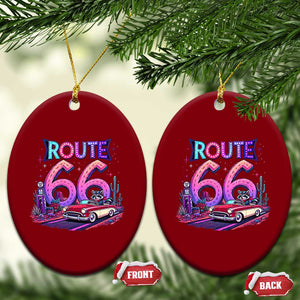 Route Highway 66 Americana Adventure Ceramic Ornament Cute Raccoon Driving Car TS12 Print Your Wear