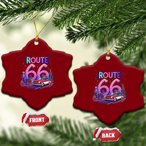 Route Highway 66 Americana Adventure Ceramic Ornament Cute Raccoon Driving Car TS12 Print Your Wear