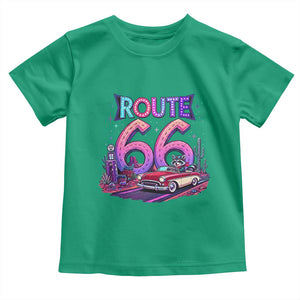 Route Highway 66 Americana Adventure Toddler T Shirt Cute Raccoon Driving Car TS12 Irish Green Print Your Wear