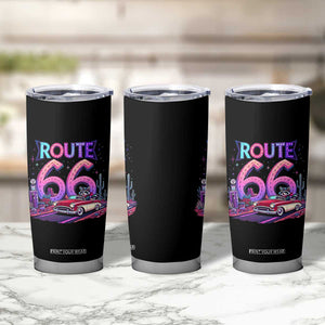 Route Highway 66 Americana Adventure Tumbler Cup Cute Raccoon Driving Car TS12 Print Your Wear