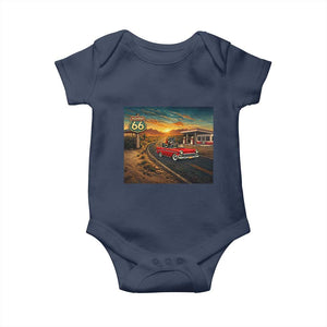 Route Highway 66 Raccoon Baby Onesie Americana Road Trip TS12 Navy Print Your Wear