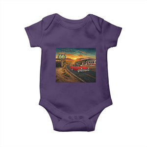 Route Highway 66 Raccoon Baby Onesie Americana Road Trip TS12 Purple Print Your Wear