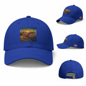 Route Highway 66 Raccoon Baseball Cap Americana Road Trip TS12 Baseball Cap Universal Fit Royal Blue Print Your Wear