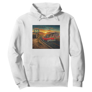 Route Highway 66 Raccoon Hoodie Americana Road Trip TS12 White Print Your Wear