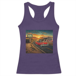 Route Highway 66 Raccoon Racerback Tank Top Americana Road Trip TS12 Purple Print Your Wear