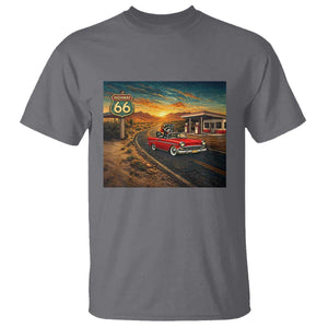 Route Highway 66 Raccoon T Shirt Americana Road Trip TS12 Charcoal Print Your Wear