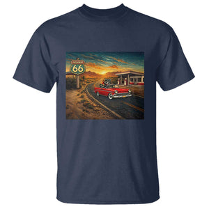 Route Highway 66 Raccoon T Shirt Americana Road Trip TS12 Navy Print Your Wear