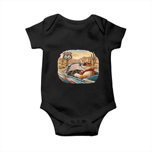 Route Highway 66 Cat Baby Onesie Americana Road Trip TS12 Black Print Your Wear