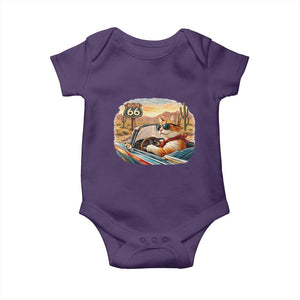 Route Highway 66 Cat Baby Onesie Americana Road Trip TS12 Purple Print Your Wear