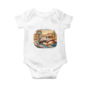 Route Highway 66 Cat Baby Onesie Americana Road Trip TS12 White Print Your Wear