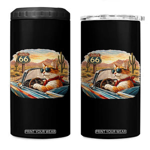 Route Highway 66 Cat 4 in 1 Can Cooler Tumbler Americana Road Trip TS12 One Size: 16 oz Black Print Your Wear