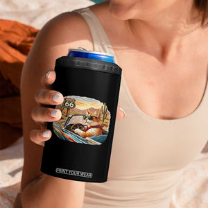 Route Highway 66 Cat 4 in 1 Can Cooler Tumbler Americana Road Trip TS12 Print Your Wear
