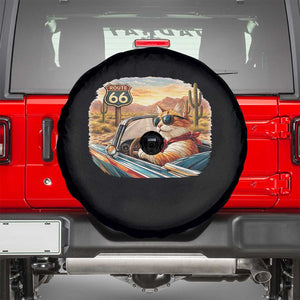 Route Highway 66 Cat Spare Tire Cover Americana Road Trip TS12 Black Print Your Wear