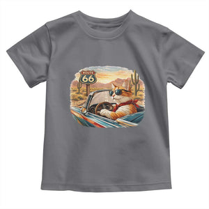 Route Highway 66 Cat Toddler T Shirt Americana Road Trip TS12 Charcoal Print Your Wear