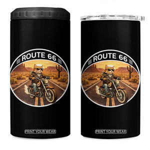 Route Highway 66 Motorcycle Cat 4 in 1 Can Cooler Tumbler Road Trip Adventure TS12 One Size: 16 oz Black Print Your Wear
