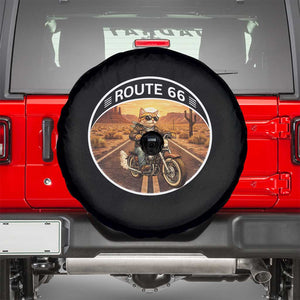 Route Highway 66 Motorcycle Cat Spare Tire Cover Road Trip Adventure TS12 Black Print Your Wear