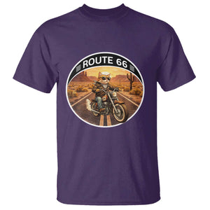 Route Highway 66 Motorcycle Cat T Shirt Road Trip Adventure TS12 Purple Print Your Wear