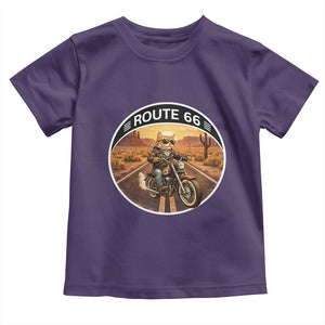 Route Highway 66 Motorcycle Cat Toddler T Shirt Road Trip Adventure TS12 Purple Print Your Wear