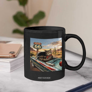 Funny Route Highway 66 Cat Lover Coffee Mug Mother Road Travel Gift TS12 Print Your Wear
