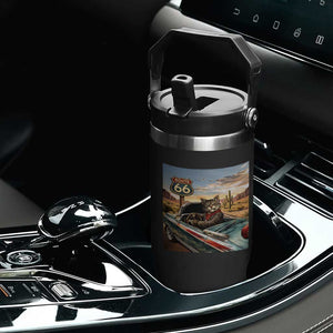 Funny Route Highway 66 Cat Lover Flip Straw Tumbler Mother Road Travel Gift TS12 Print Your Wear
