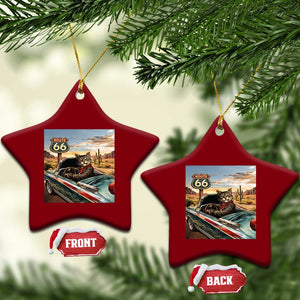 Funny Route Highway 66 Cat Lover Ceramic Ornament Mother Road Travel Gift TS12 Print Your Wear