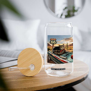 Funny Route Highway 66 Cat Lover Glass Can Mother Road Travel Gift TS12 Print Your Wear