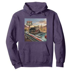 Funny Route Highway 66 Cat Lover Hoodie Mother Road Travel Gift TS12 Purple Print Your Wear