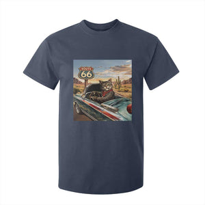 Funny Route Highway 66 Cat Lover T Shirt For Kid Mother Road Travel Gift TS12 Navy Print Your Wear